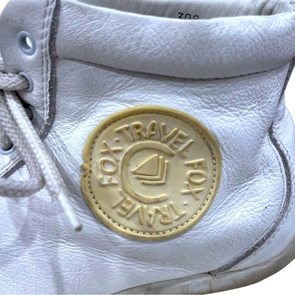 Vintage Travel Fox White Leather High-Top Sneakers 36 - Picture 7 of 10